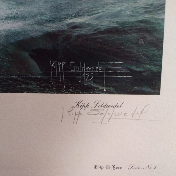 Kipp Soldwedel artist print. Stamped and signed. " Full Gale" Danmark - Picture 3 of 3